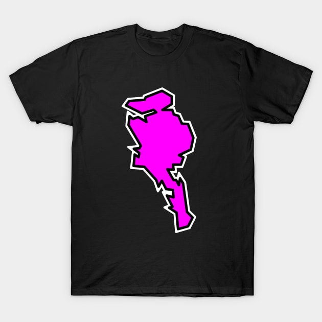 Simple Quadra Island in Pink Magenta - Bright Silhouette - Quadra Island T-Shirt by City of Islands